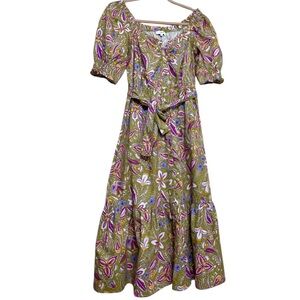 SUNCOO Paisley floral belted maxi dress T1